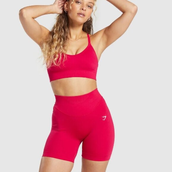 GYMSHARK SWEAT SEAMLESS SPORTS BRA 2.0 Medium Punk Pink - Picture 1 of 6